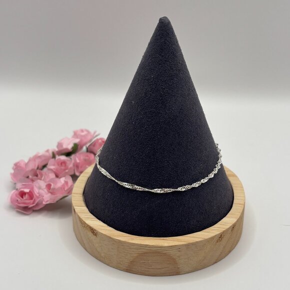 925 Silver Rope Chain Bracelet - Picture 1 of 7